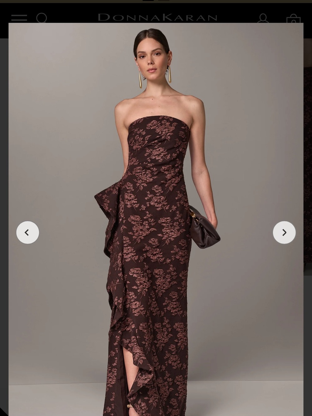 Donna Karan strapless Floral Jacquard crown
